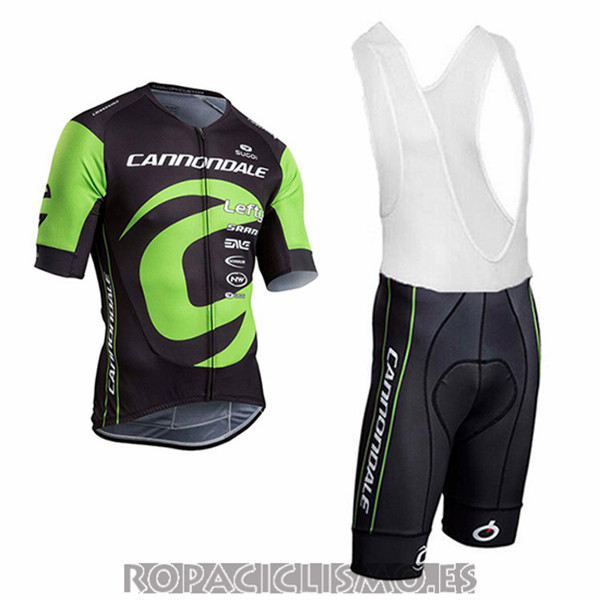 2017 Maillot Cannondale Tirantes Mangas cortas verde y negro